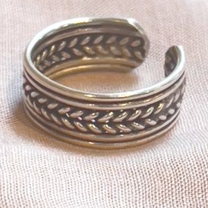 Vintage Toe ring rope braided sterling silver